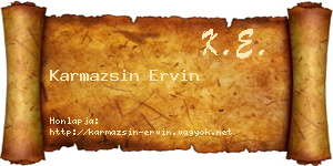 Karmazsin Ervin névjegykártya
