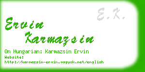 ervin karmazsin business card